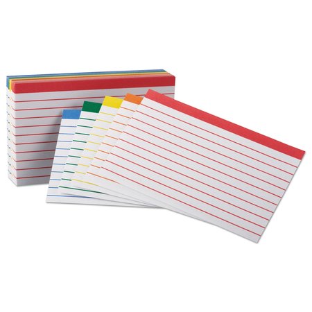 Oxford Index Cards, 3x5", Ruled, Assorted, PK100 04753
